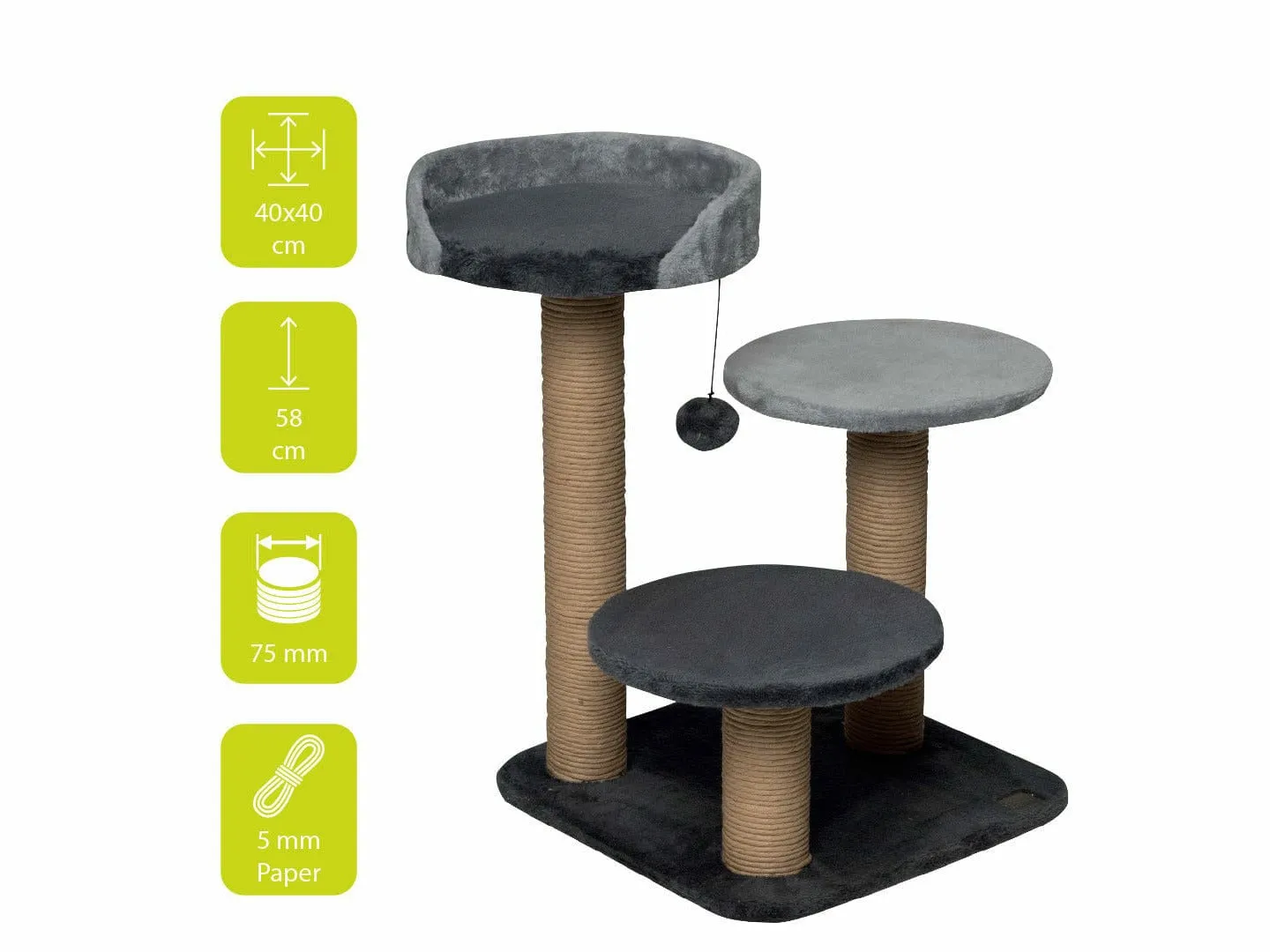SCRATCHING TREE TREND MULLBERRY 40x40x58CM
