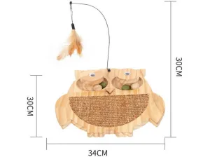 Solid Wood Pine Board   Sisal   Steel Wire   Feather   Cat Grass Ball-Rr