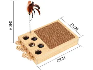 Solid Wood Pine Board   Sisal   Steel Wire   Feather   Cat Grass Ball-Y