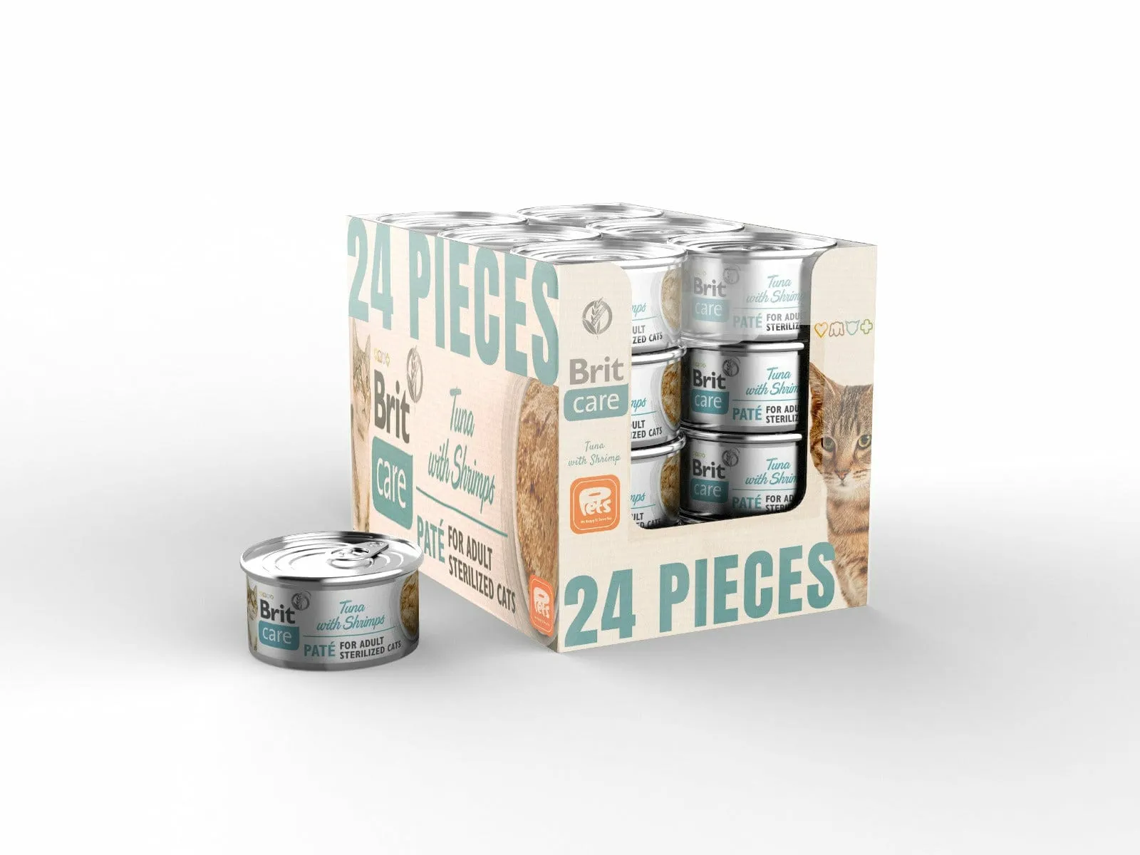 Sterilized. Tuna Paté with Shrimps Box 70gx24 pcs Brit Care