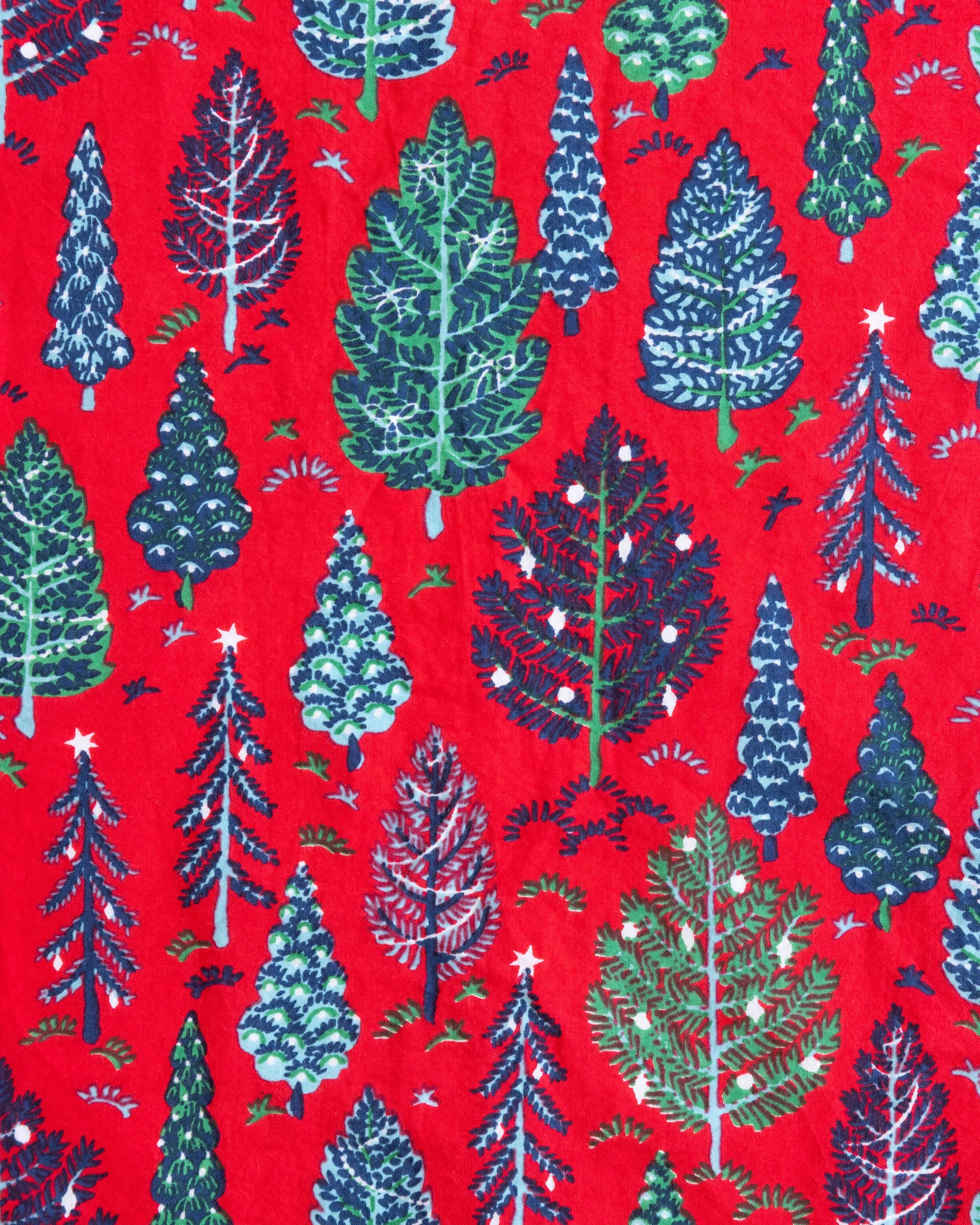 Twinkling Trees - Men's Lightweight Flannel PJ Pants - Ruby