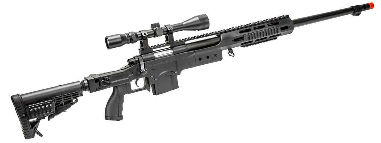 WellFire MB4412B Bolt Action Airsoft Sniper Rifle w/ Scope (Color: Black)