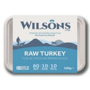 Wilsons Turkey Core Raw Frozen Dog Food 500g